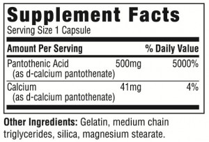 Pantothenic Acid (B-5) Caps - 500 mg